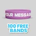 1 inch Debossed Color Filled Wristband      