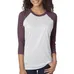 Next Level Unisex Triblend 3/4 Sleeve Raglan Tee - Dark/All