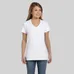 Hanes Ladies' 4.5 oz. Ringspun Cotton nano-T V-neck T-Shirt - White/Neutral