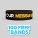 1 inch Color Filled Debossed Wristband     