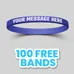 1/4 inch Debossed Color Filled Wristband       