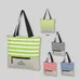 Broad Stripe Zippered Tote Bag - BG