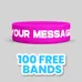 1 inch Color Filled Debossed Wristband 
