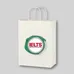Budget Custom Kraft Paper White Shopping Bags - 10-x-13
