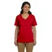 Hanes Ladies' 5.2 oz ComfortSoft V-Neck Cotton T-Shirt - Dark/Colors