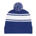 Two-Tone Knit Pom Beanie with Cuff