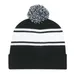 Two-Tone Knit Pom Beanie with Cuff