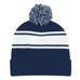 Two-Tone Knit Pom Beanie with Cuff