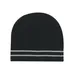 Ribbed Knit Beanie with Double Stripe