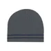 Ribbed Knit Beanie with Double Stripe