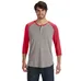 Alternative 3/4-Sleeve Raglan Henley - Dark/Colors