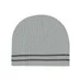 Ribbed Knit Beanie with Double Stripe