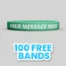 1/2 inch Color Filled Debossed Wristband     