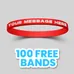 1/4 inch Debossed Color Filled Wristband 