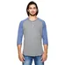 Alternative 3/4-Sleeve Raglan Henley - Dark/Colors