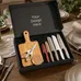 Charcuterie Board Gift Set – 4-Piece Knife & Coaster Set