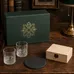 Whiskey Gift Set – Rocks Glasses, Slate Coasters & Wood Box