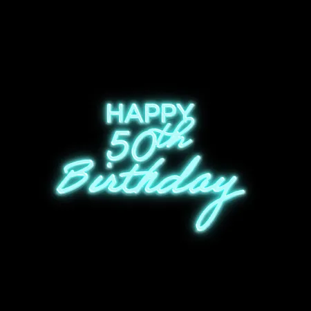 Custom 50th Happy Birthday Neon Signs