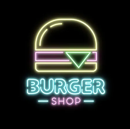 Custom Burger Shop Neon Signs