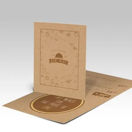 Custom Brown Kraft Menus