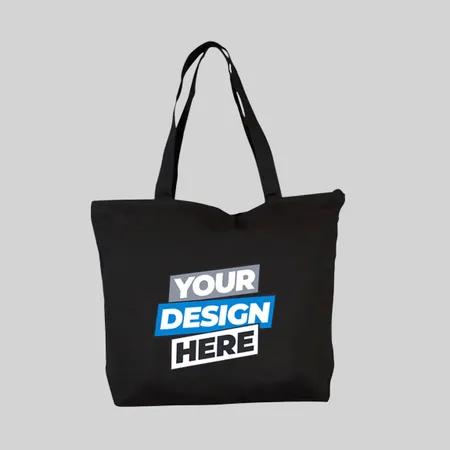 Top Zippered Cotton Tote Bags