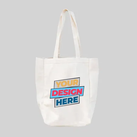 Full Side Gusset Cotton Tote Bags (Natural)