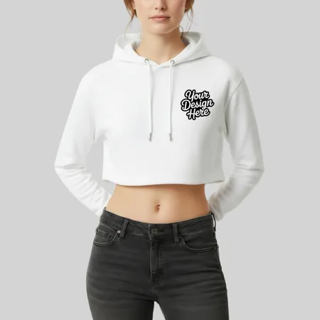 Lane Seven Ladies Cropped Fleece Hoodie