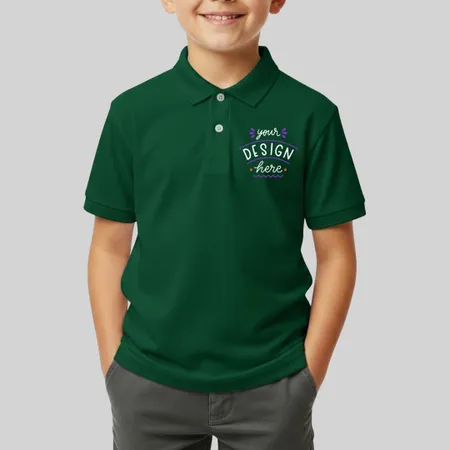 Hanes Youth 50/50 EcoSmart Jersey Knit Polo