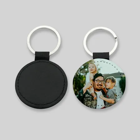 Circle Leather Keychains