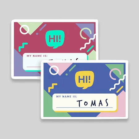 Custom Name tag Stickers