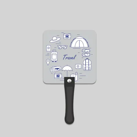 Rounded Square Hand Fan