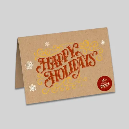 Custom 18PT Uncoated Brown Kraft Greeting Cards