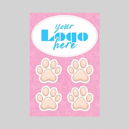 2 in 1 Oval Car Magnet with 4 Paw Prints