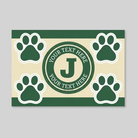 2 in1 Circle Car Magnet with 4 Paw Prints