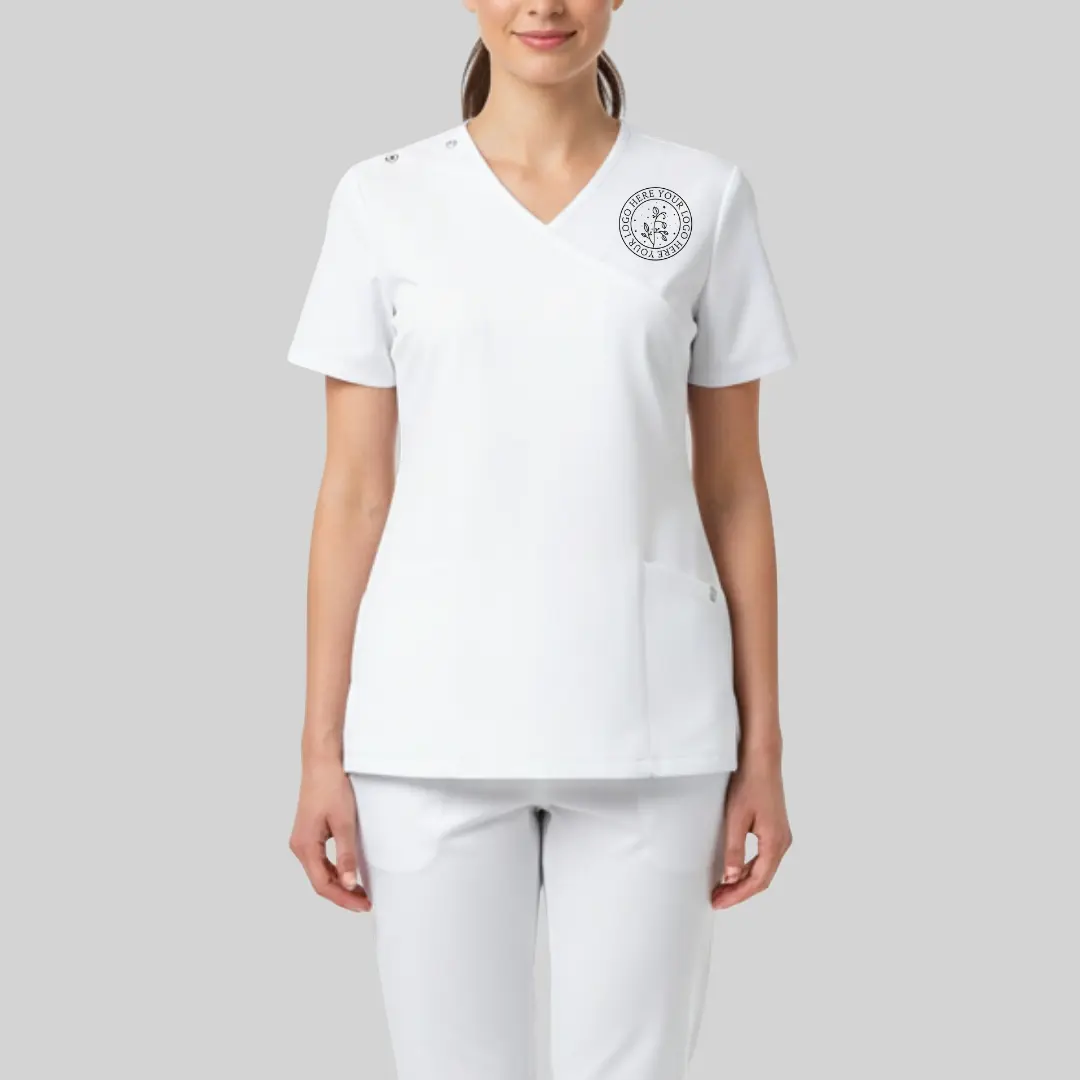 Economy Womens Mock Wrap Scrub Set