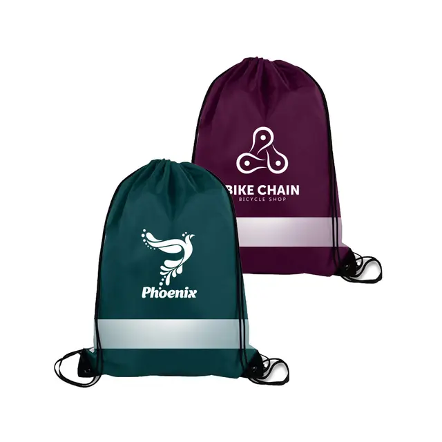 Reflective Drawstring Bags view 3
