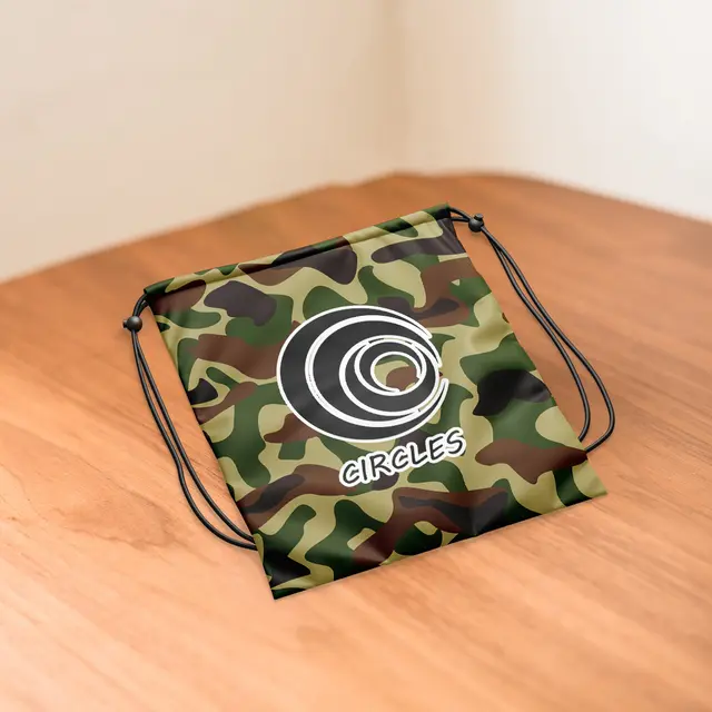 Camouflage Nylon Drawstring Bags view 6