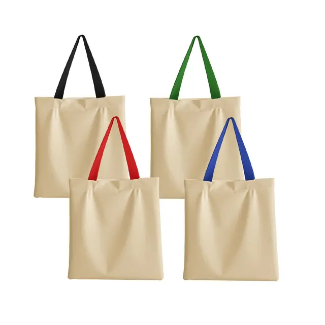 Two Tone Cotton Tote Bags view 5