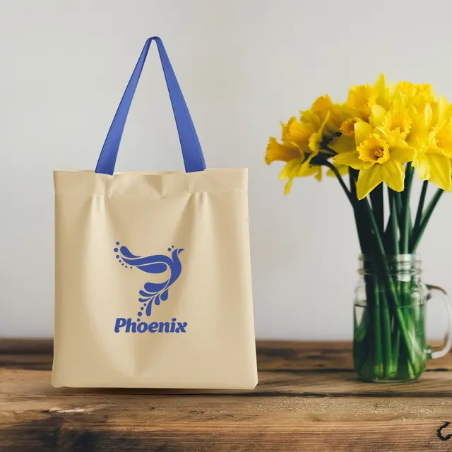 Two Tone Cotton Tote Bags view 6