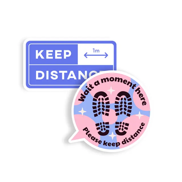 Custom Social Distancing Decals view 3