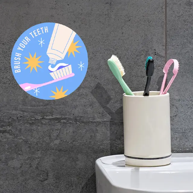 Custom Bathroom Wall Decals view 7