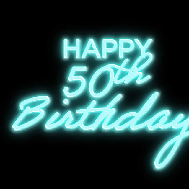 50th Happy Birthday Neon Signs view 2