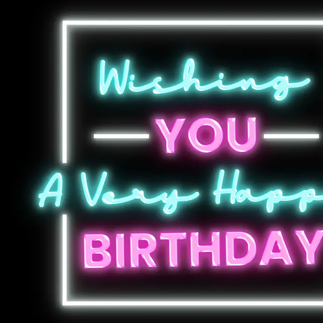 Wishing You a Very Happy Birthday Neon Signs view 2
