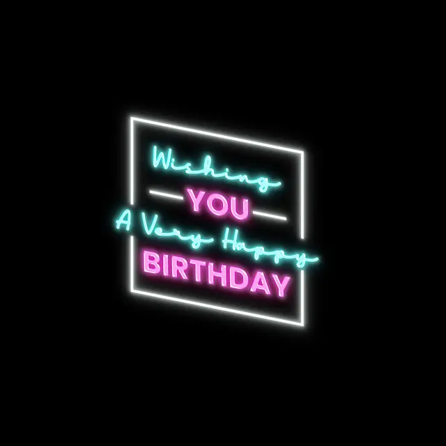 Wishing You a Very Happy Birthday Neon Signs view 4