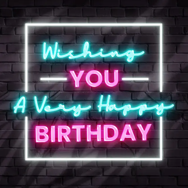 Wishing You a Very Happy Birthday Neon Signs view 5