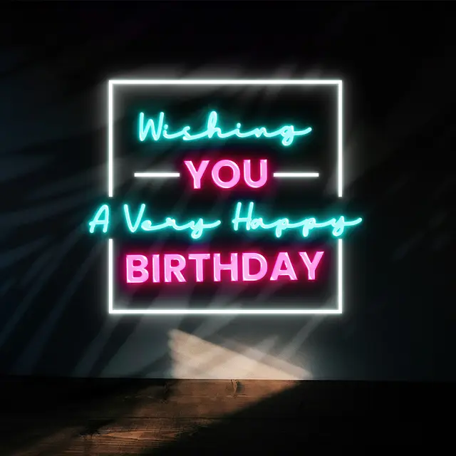 Wishing You a Very Happy Birthday Neon Signs view 6
