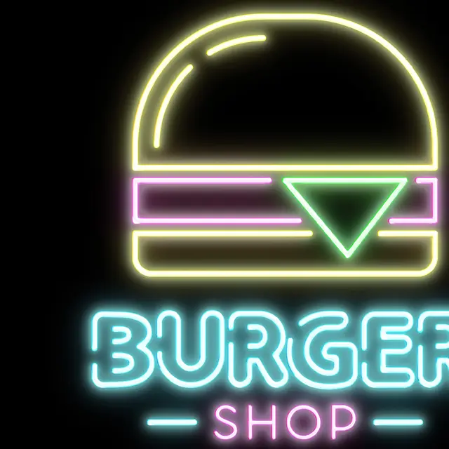 Burger Shop Neon Signs view 2