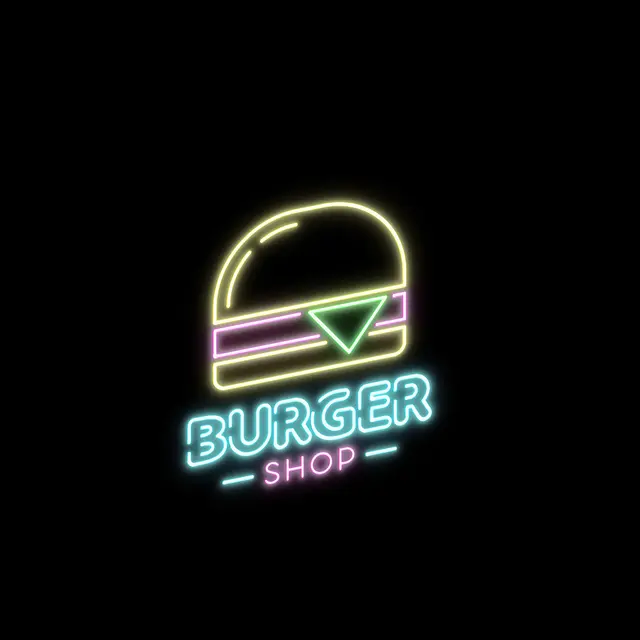Burger Shop Neon Signs view 3