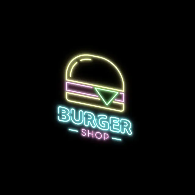 Burger Shop Neon Signs view 4