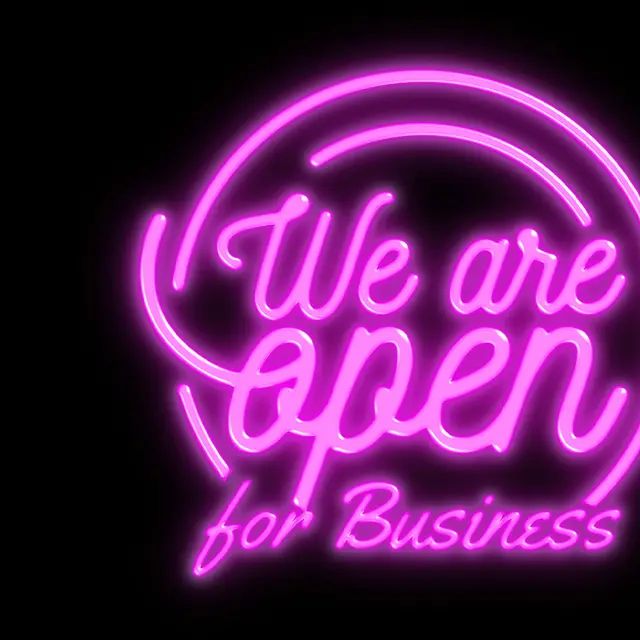 We’re Open For Business Neon Signs view 2